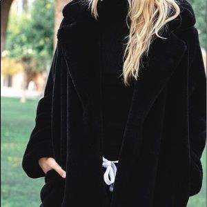Faux Fur Black Coat